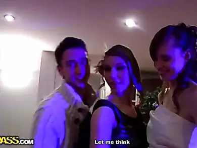 Drunk students threesome celebrates New Domain fucking hardcore