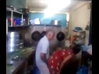 Srilankan chacha fucking his maid in kitchen in short